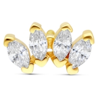 Extensie piercing Four cristal Fan 14k