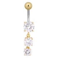 Piercing in buric Three cristal