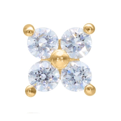 Extensie piercing intern Bloom cristal 14k