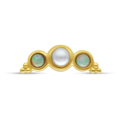 Extensie piercing Opal perla 14k