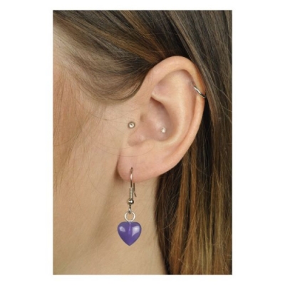 Lavender inima Earrings