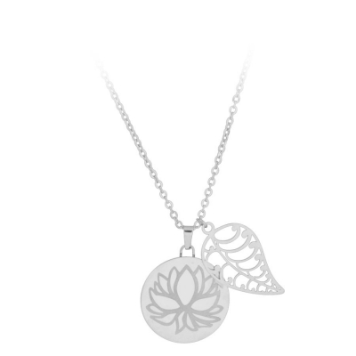 Lotus cu Leaf Necklace