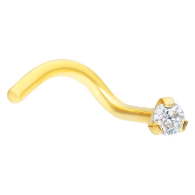 Piercing nas Golden Prong cu strasuri