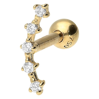 Piercing ureche 18k Five cristal