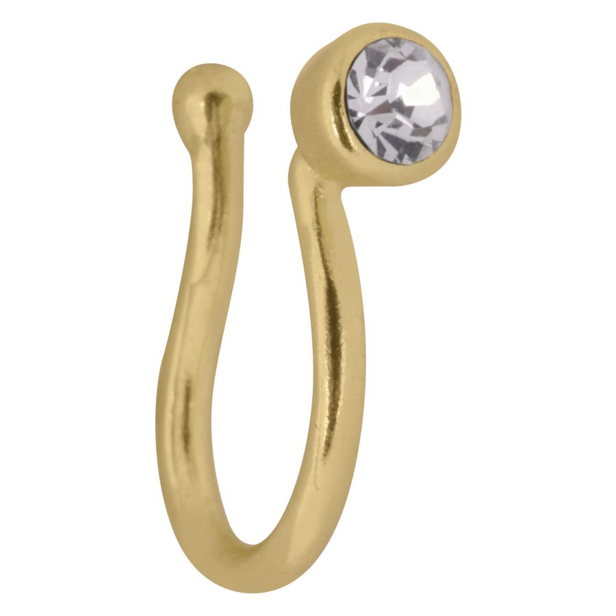 Golden Fake Noseclip cu cristal