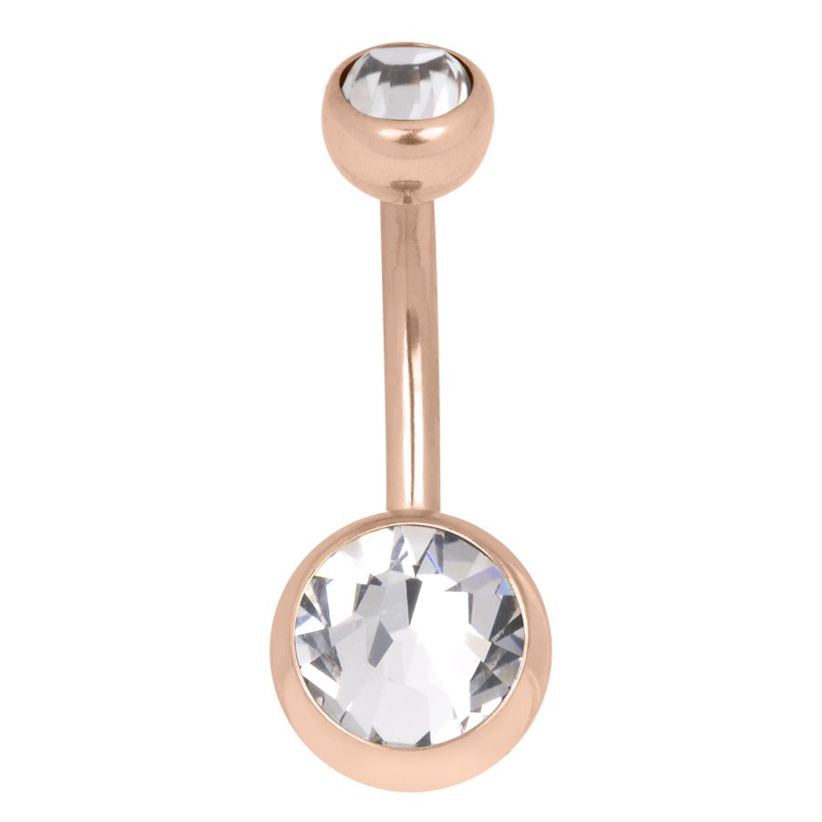 Piercing in buric dublu Navel cu strasuri