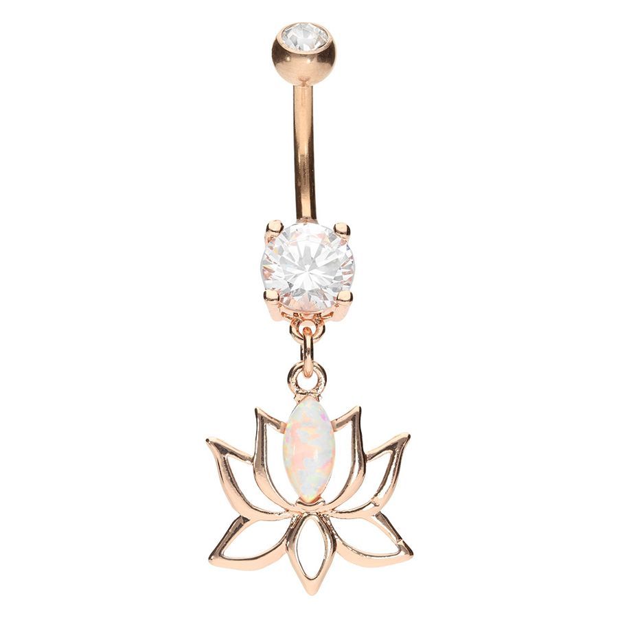 Piercing in buric Lotus Opal floare Rosegold